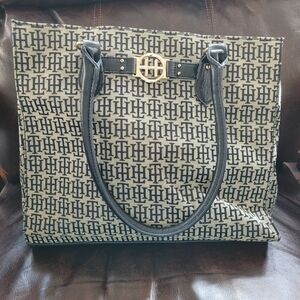 Tommy Hilfiger Logo Tote Bag Excellent Condition Black & Grey